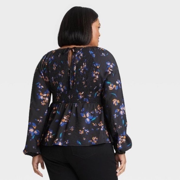 Ava &‎ Viv Women's Top Size X
Black Peplum Floral Print Long Sleeve Plus - Picture 3 of 14